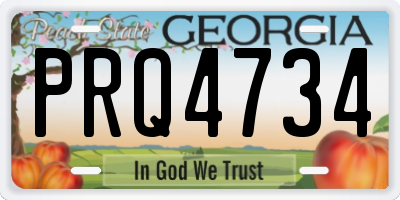 GA license plate PRQ4734