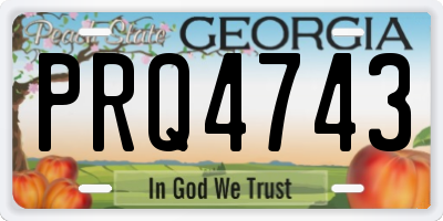 GA license plate PRQ4743