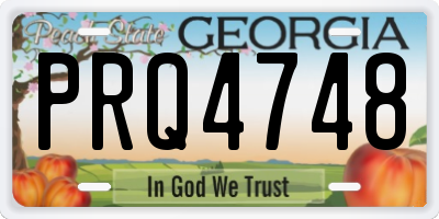 GA license plate PRQ4748