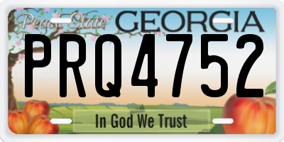 GA license plate PRQ4752