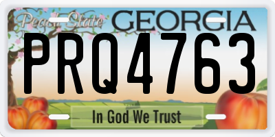 GA license plate PRQ4763