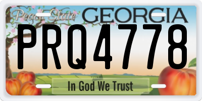 GA license plate PRQ4778