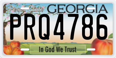 GA license plate PRQ4786
