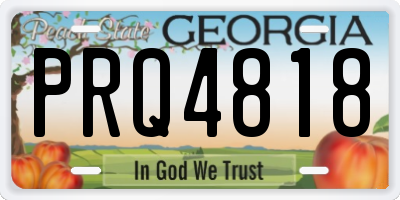GA license plate PRQ4818