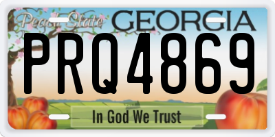 GA license plate PRQ4869