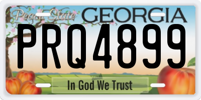 GA license plate PRQ4899