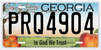 GA license plate PRQ4904
