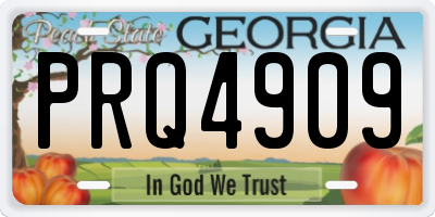GA license plate PRQ4909
