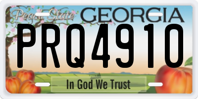 GA license plate PRQ4910