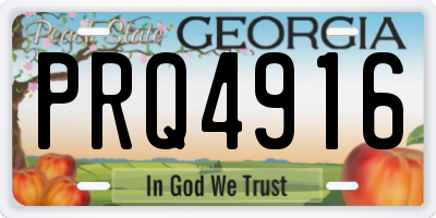 GA license plate PRQ4916