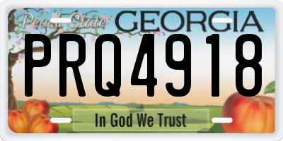 GA license plate PRQ4918