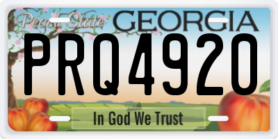 GA license plate PRQ4920