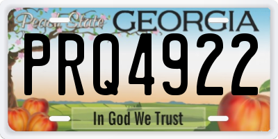 GA license plate PRQ4922
