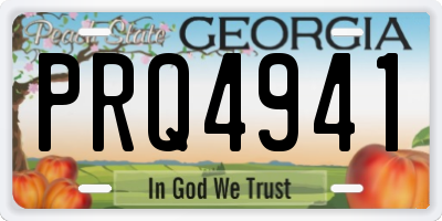 GA license plate PRQ4941
