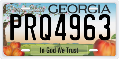 GA license plate PRQ4963