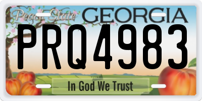 GA license plate PRQ4983