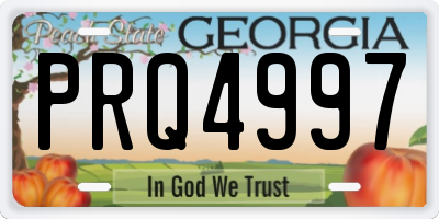 GA license plate PRQ4997