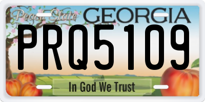 GA license plate PRQ5109