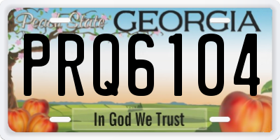 GA license plate PRQ6104