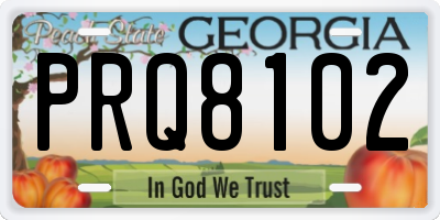 GA license plate PRQ8102