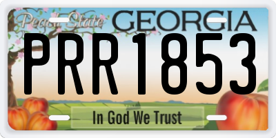 GA license plate PRR1853