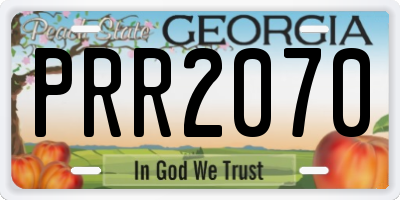 GA license plate PRR2070