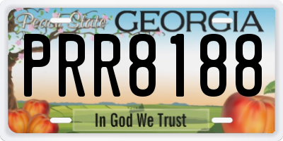 GA license plate PRR8188