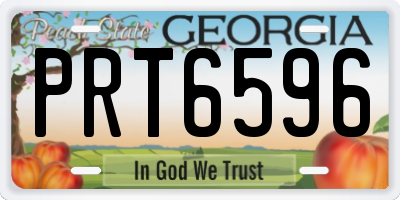 GA license plate PRT6596