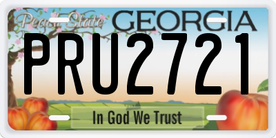 GA license plate PRU2721