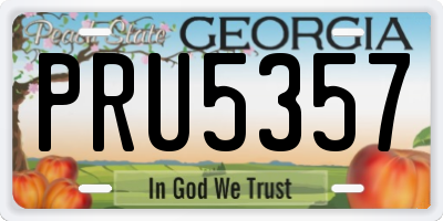 GA license plate PRU5357