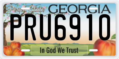 GA license plate PRU6910