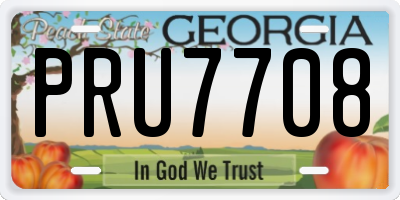 GA license plate PRU7708