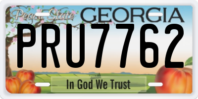 GA license plate PRU7762