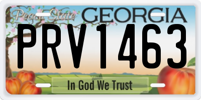 GA license plate PRV1463