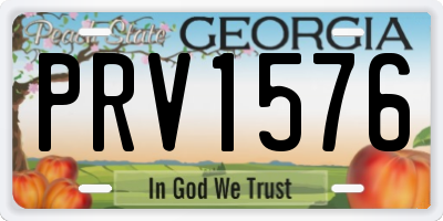 GA license plate PRV1576