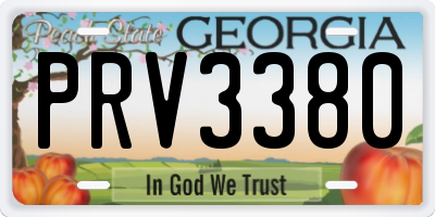 GA license plate PRV3380