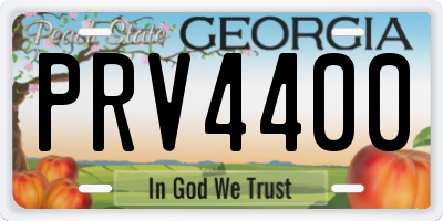 GA license plate PRV4400