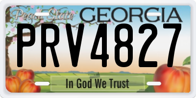 GA license plate PRV4827