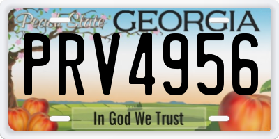 GA license plate PRV4956