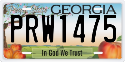 GA license plate PRW1475