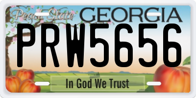 GA license plate PRW5656