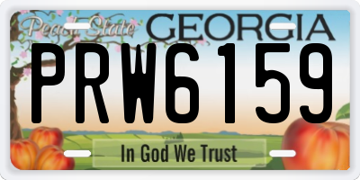 GA license plate PRW6159