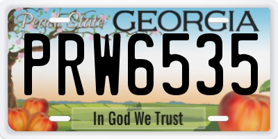 GA license plate PRW6535