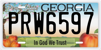 GA license plate PRW6597