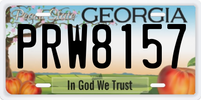 GA license plate PRW8157