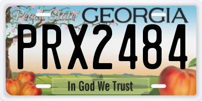 GA license plate PRX2484
