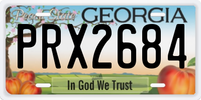 GA license plate PRX2684