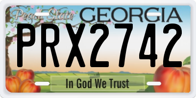 GA license plate PRX2742