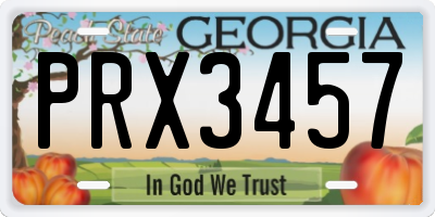 GA license plate PRX3457