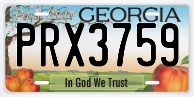GA license plate PRX3759